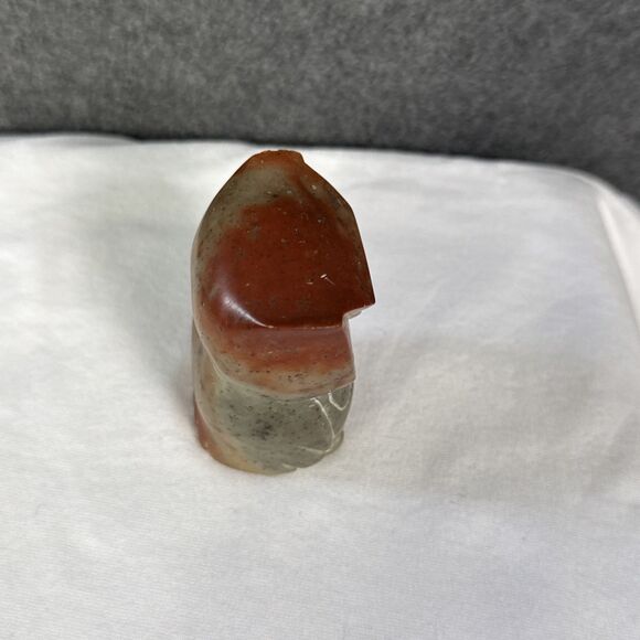 HAND CARVED MARBLE SCULPTURE STONE OWL FIGURINE 2.25” Jasper? - Picture 5 of 7